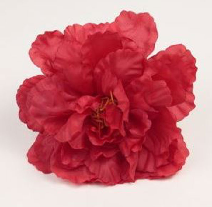Pivoine Valence. Fleurs de flamenco. Rouge. 12cm.